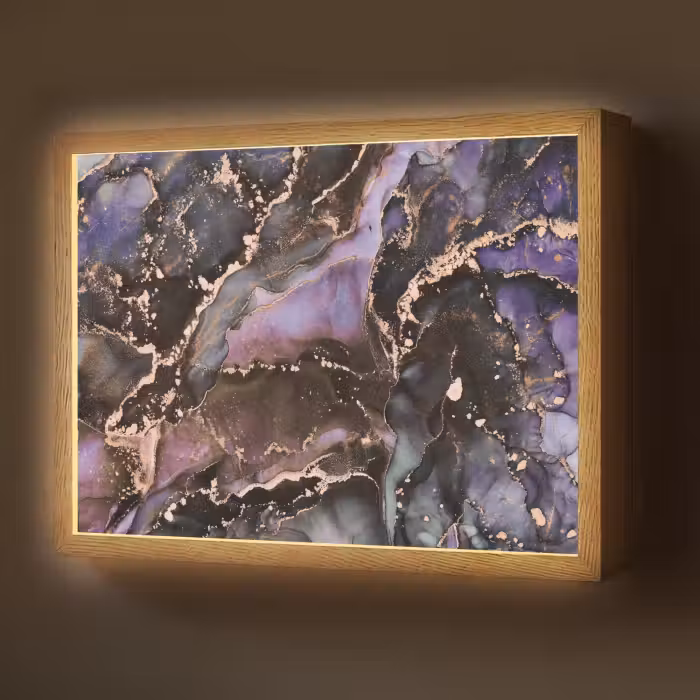 Lightbox - Wandlamp - Marmer - Goud - Roze