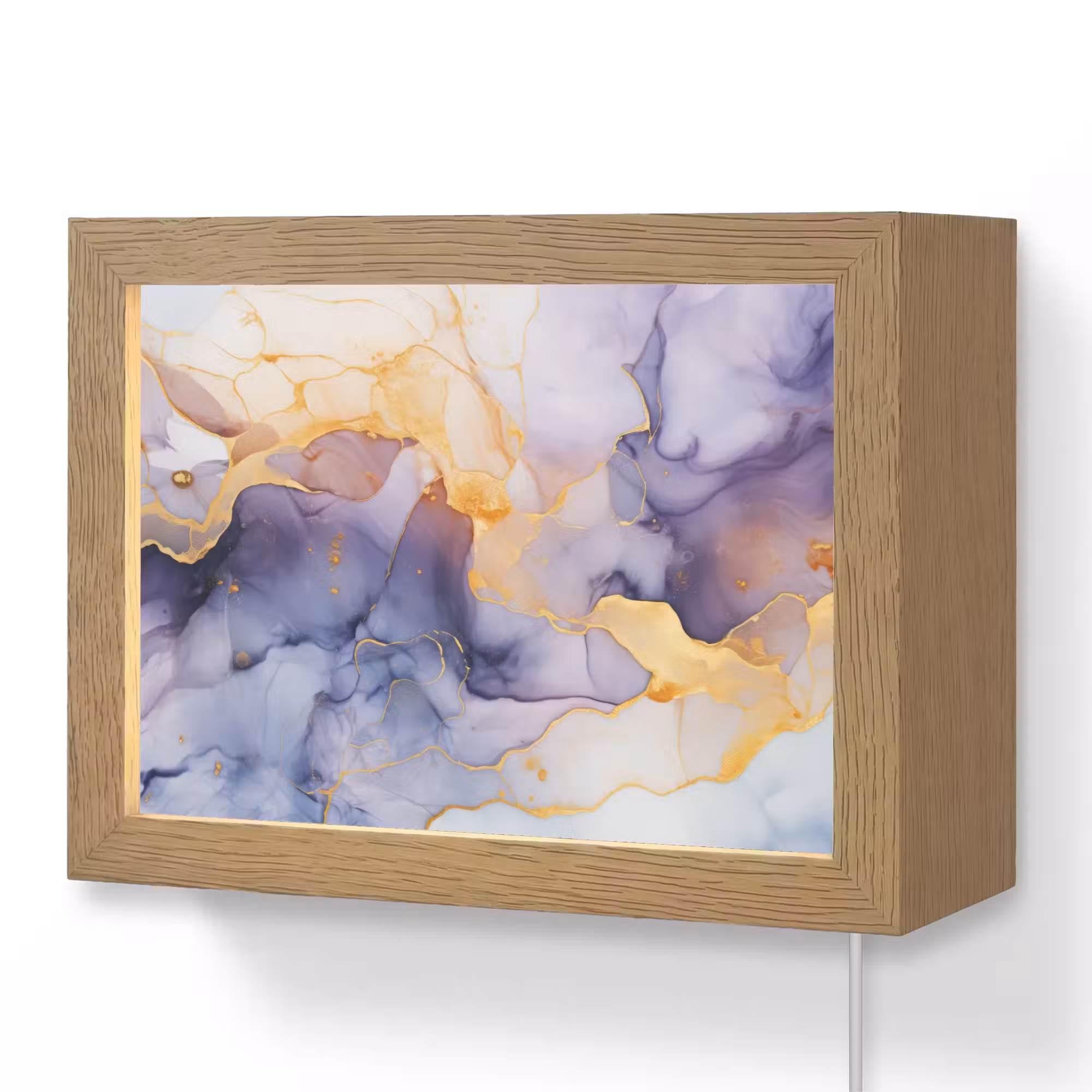 Lightbox - Wandlamp - Marmer - Paars - Lila - Goud - Abstract