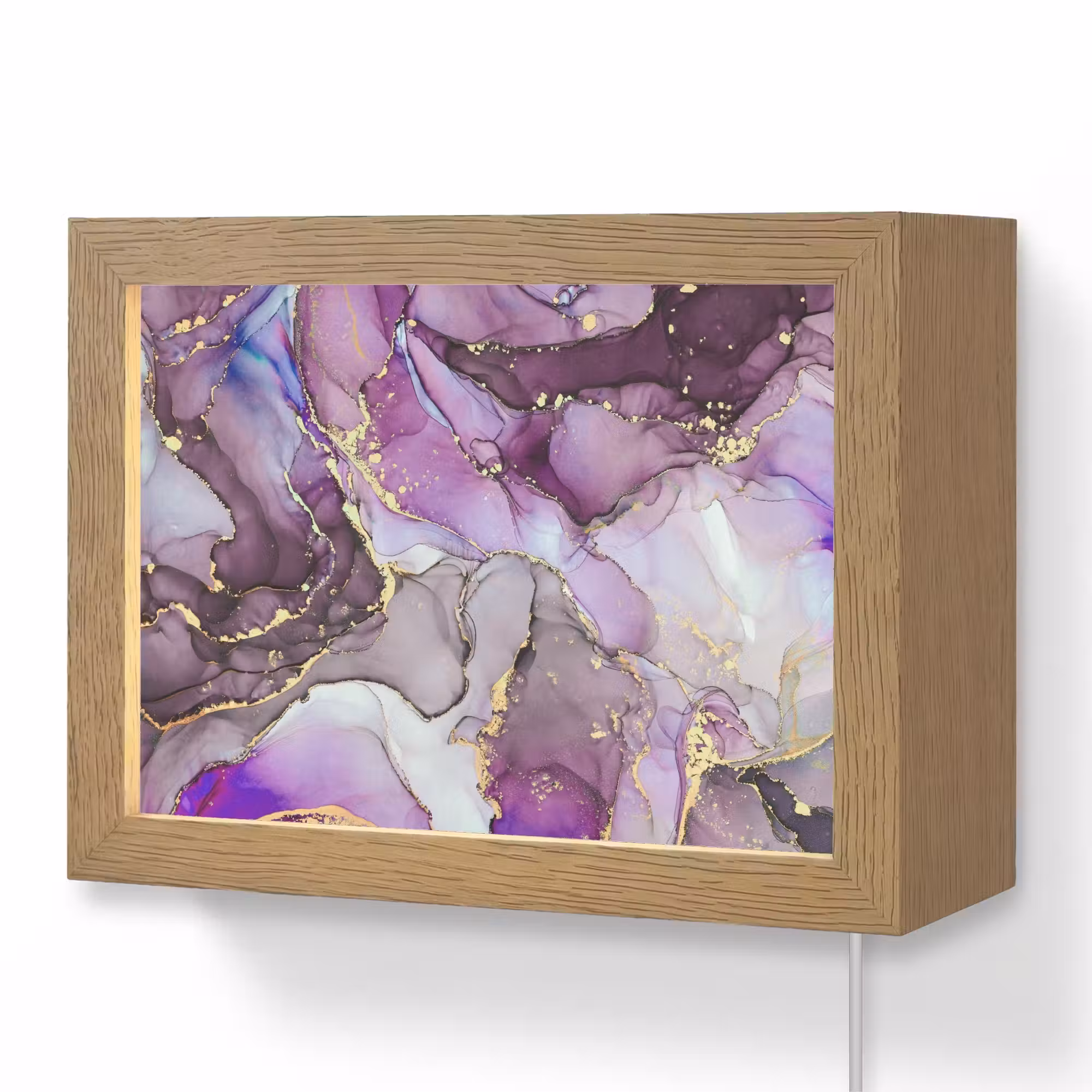 Lightbox - Wandlamp - Marmer - Roze - Paars - Gold