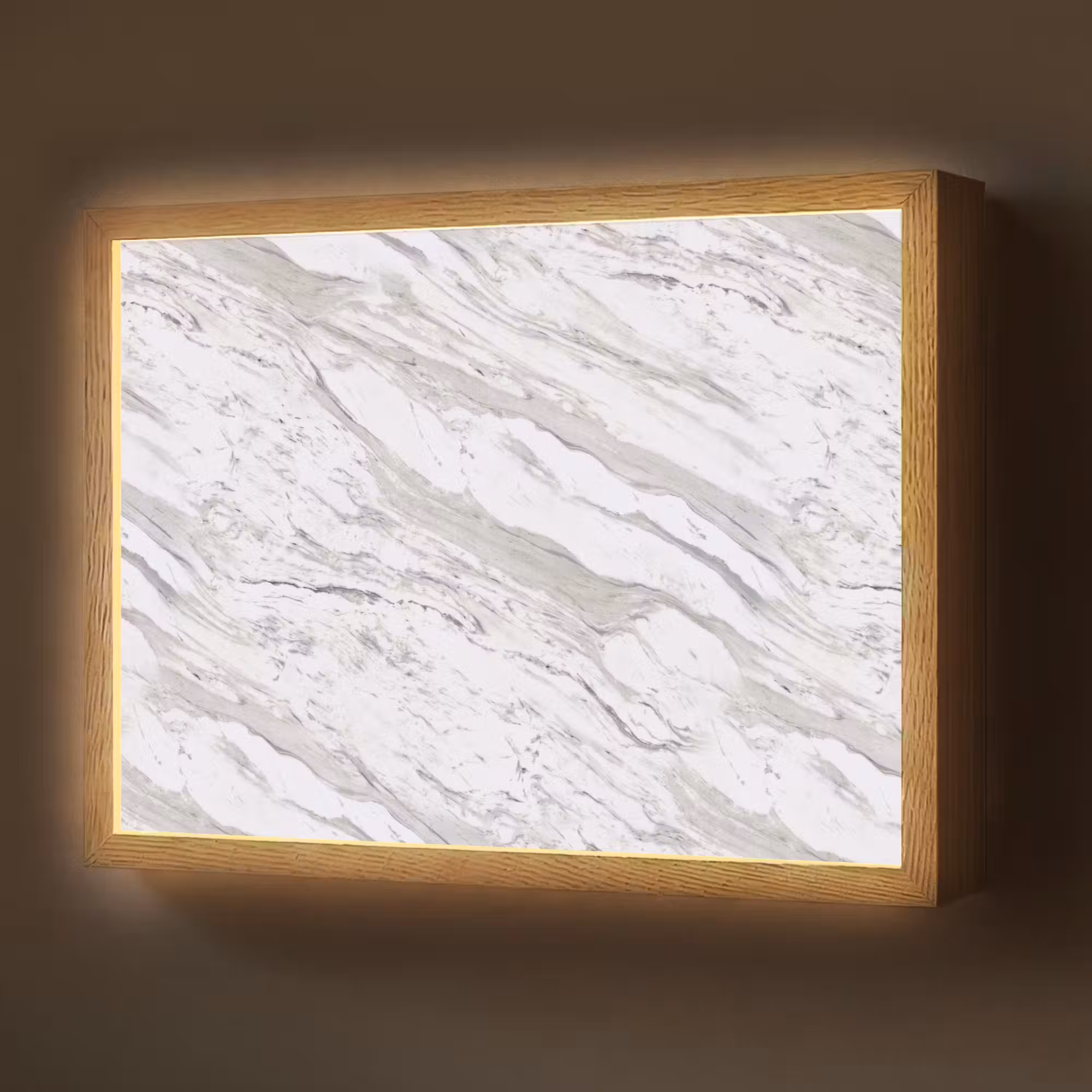 Lightbox - Wandlamp - Marmer - Wit - Grijsgroen