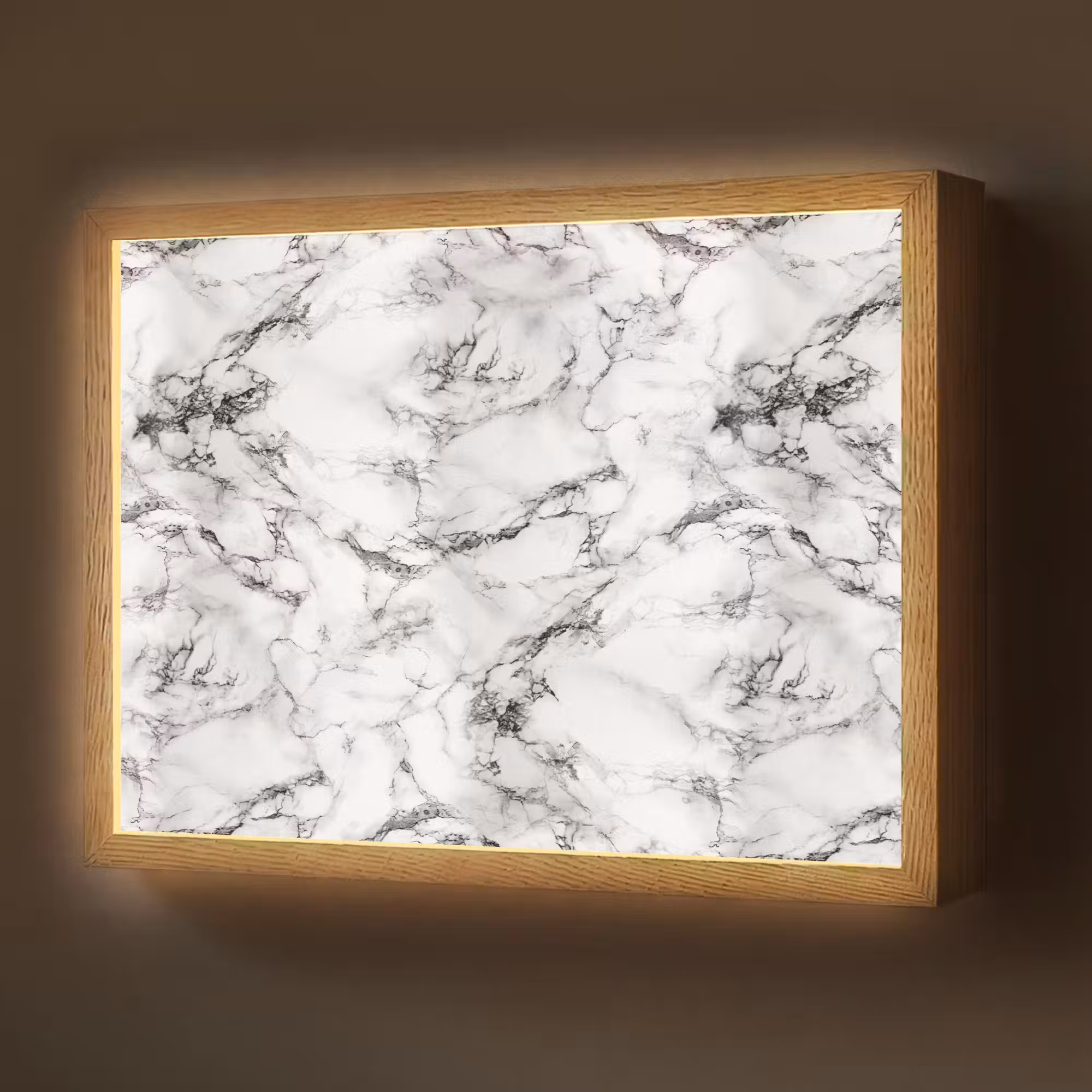 Lightbox - Wandlamp - Marmer - Zwart - Dramatisch - Wit