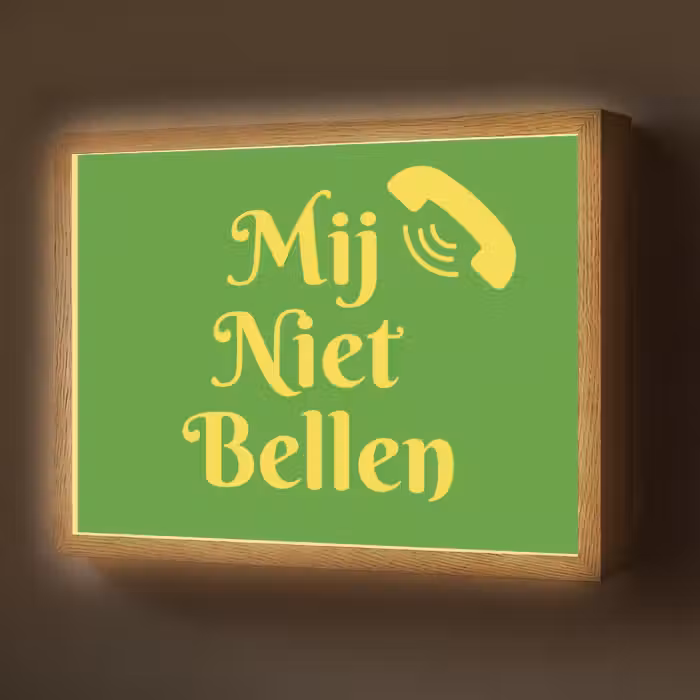 Lightbox - Wandlamp - Mij niet bellen - Telefoon - Groen