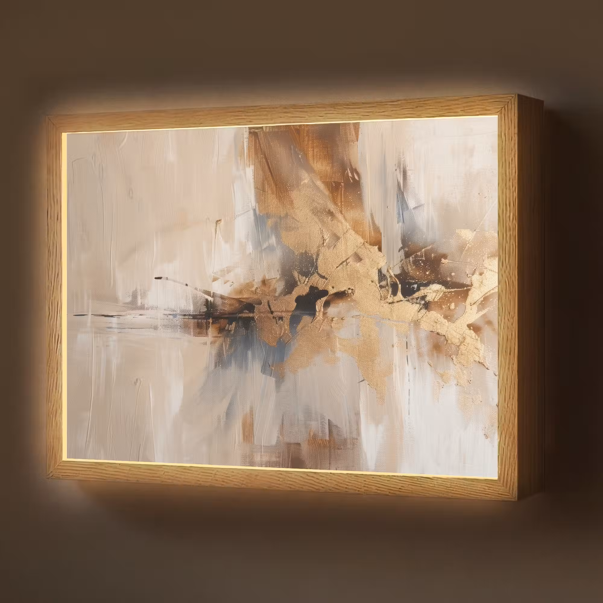Lightbox - Wandlamp - Modern - Bruin - Abstract - Beige