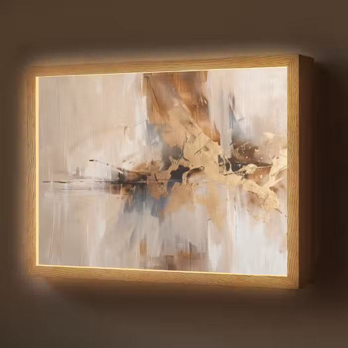 Lightbox - Wandlamp - Modern - Bruin - Abstract - Beige
