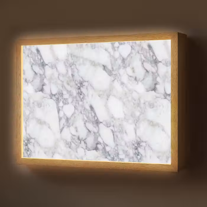 Lightbox - Wandlamp - Mozaïek - Marmer - Wit - Onregelmatig