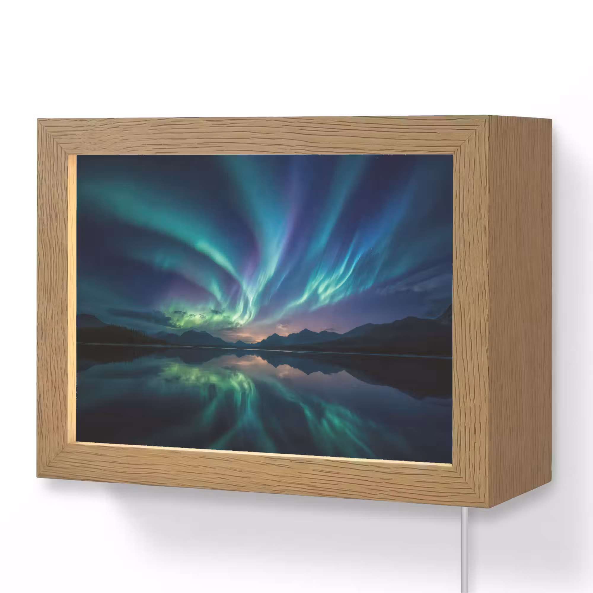 Lightbox - Wandlamp - Noorderlicht - Kleurrijk - Bergmeer