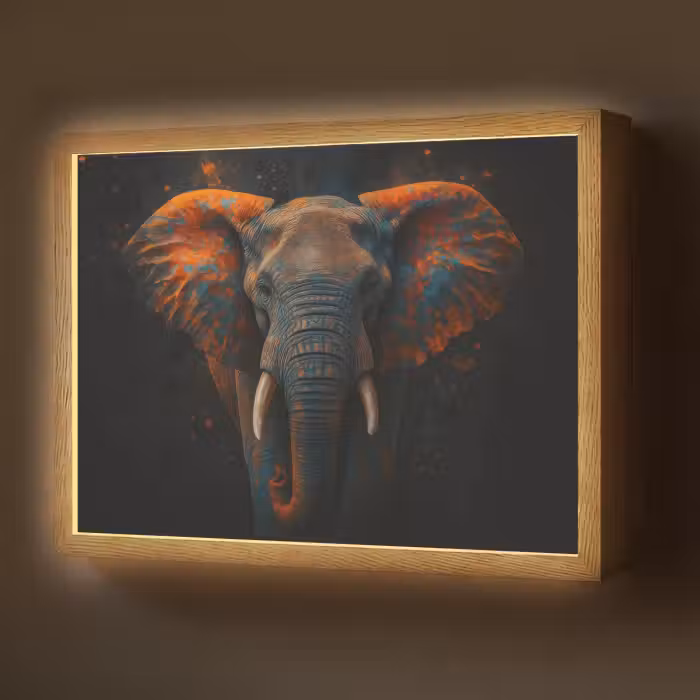 Lightbox - Wandlamp - Olifant - Oranje - Oren