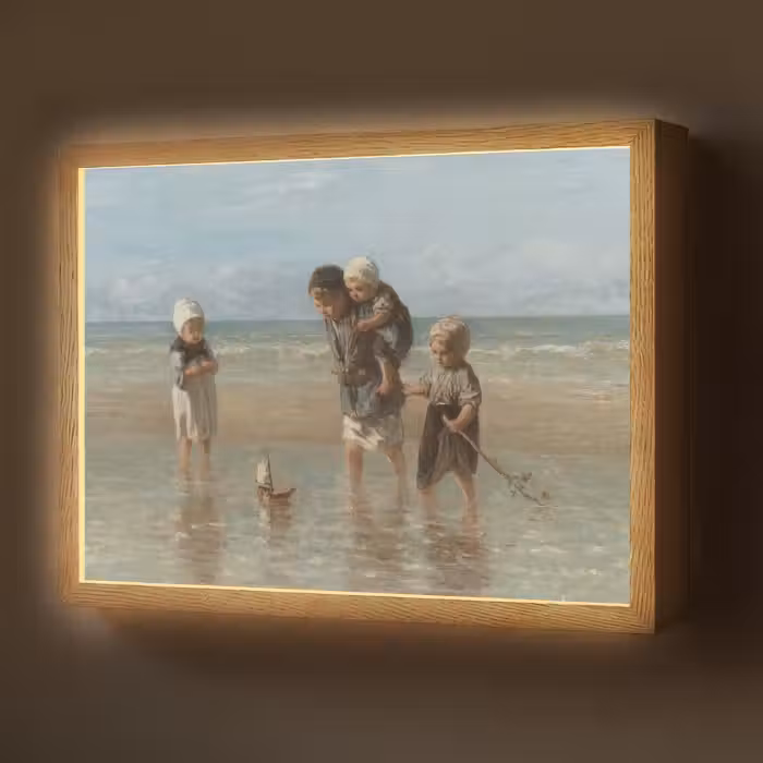 Lightbox - Wandlamp - Oude meesters - Kunst - Kinderen der zee - Jozef Israëls