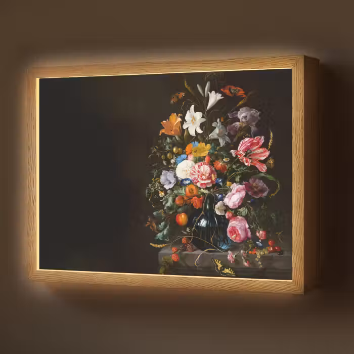 Lightbox - Wandlamp - Oude meesters - Kunst - Vaas met bloemen - Jan Davidsz de Heem