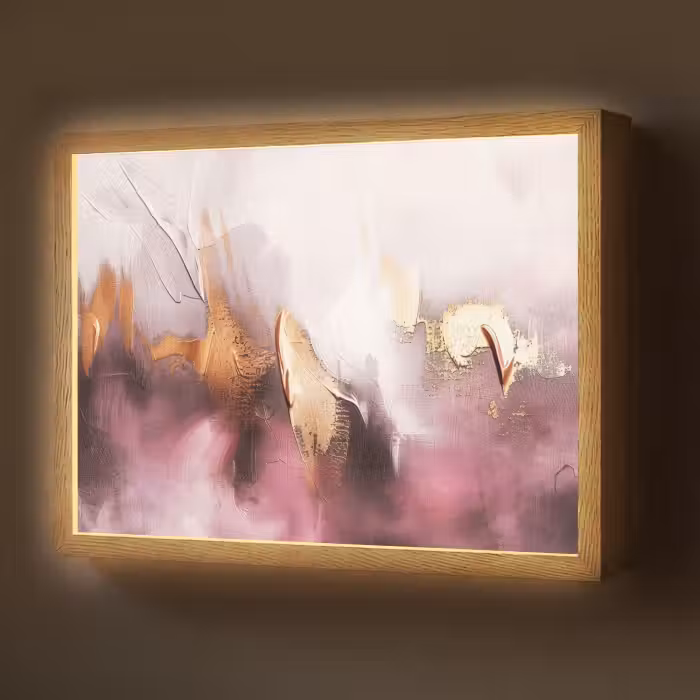 Lightbox - Wandlamp - Paars - Abstract - Verf - Goud