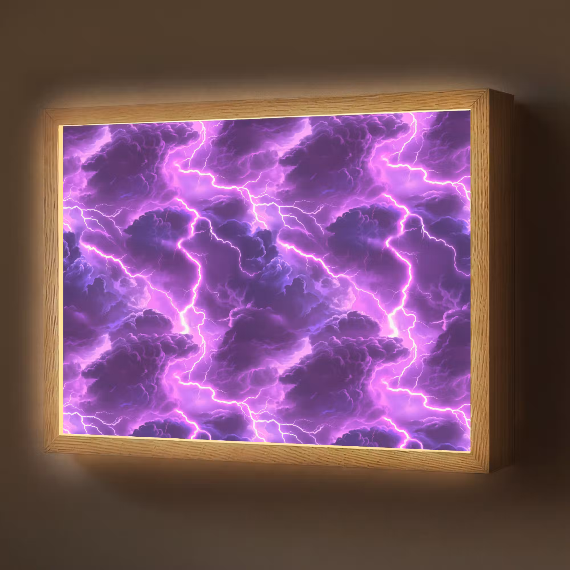 Lightbox - Wandlamp - Paars - Bliksem - Wolken