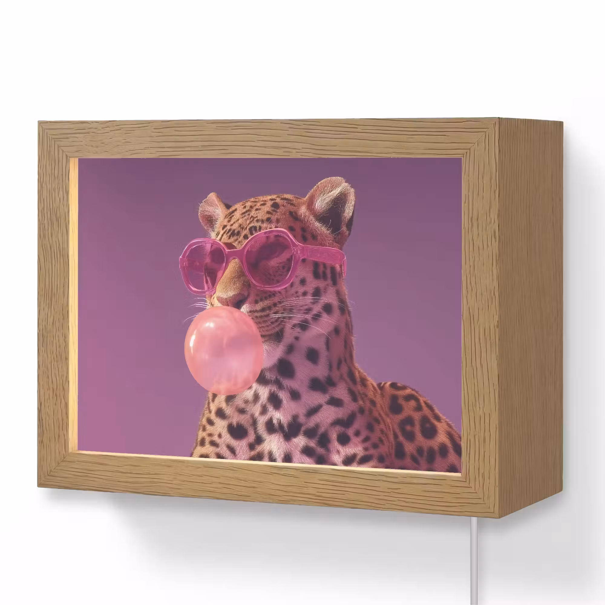 Lightbox - Wandlamp - Panter - Zonnebril - Kauwgombel - Roze