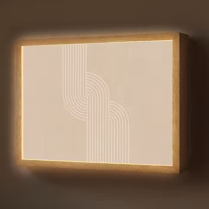 Lightbox - Wandlamp - Parallelle lijnen - Lichte textuur - Beige