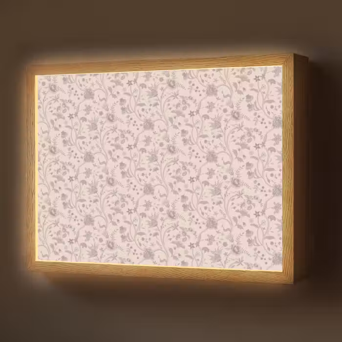 Lightbox - Wandlamp - Patroon - Bloemen - Paars