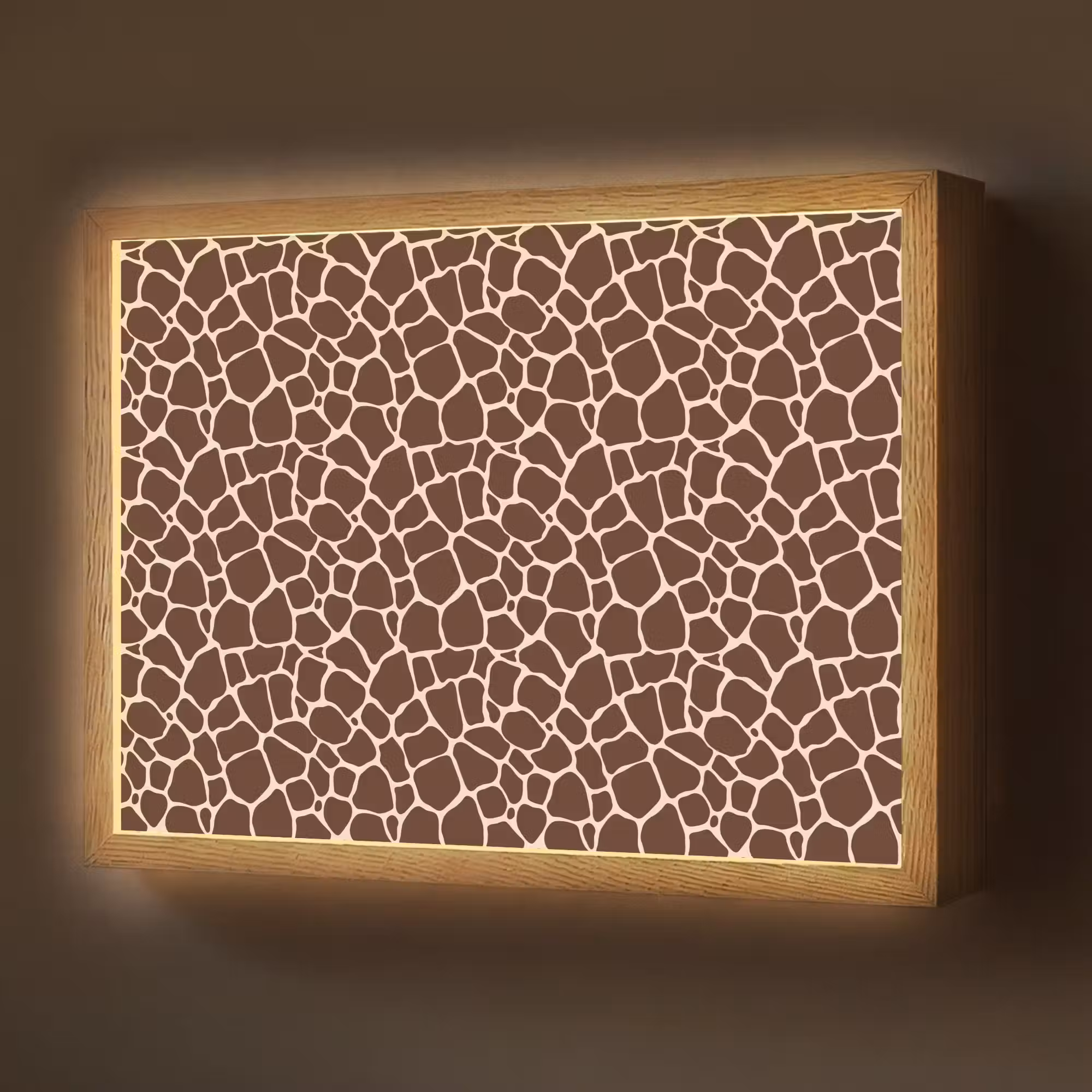 Lightbox - Wandlamp - Patroon - Giraf - Bruin