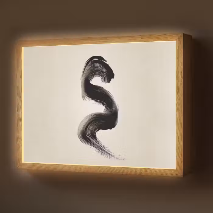 Lightbox - Wandlamp - Penseelstreek - Zwart - Minimalistisch