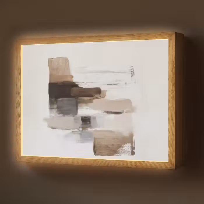 Lightbox - Wandlamp - Penseelstreken - Balans - Beige - Bruin