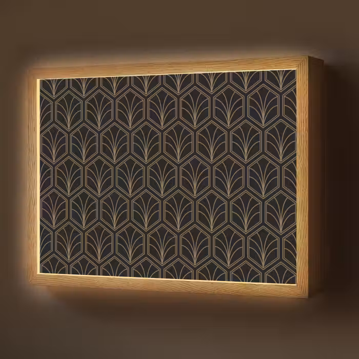 Lightbox - Wandlamp - Pijlvorm - Waaier - Goud