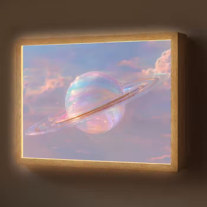 Lightbox - Wandlamp - Planeet - Lucht - Wolken - Pasteltinten