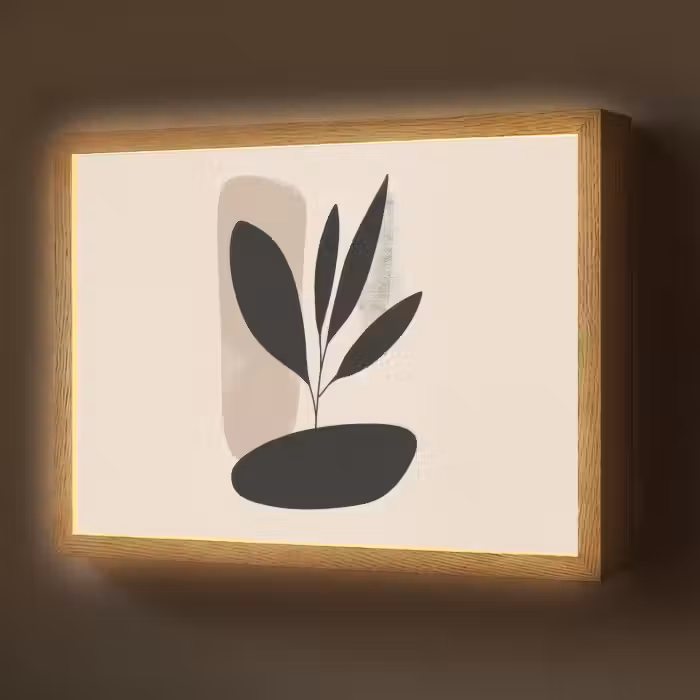 Lightbox - Wandlamp - Plant - Beige - Japandi