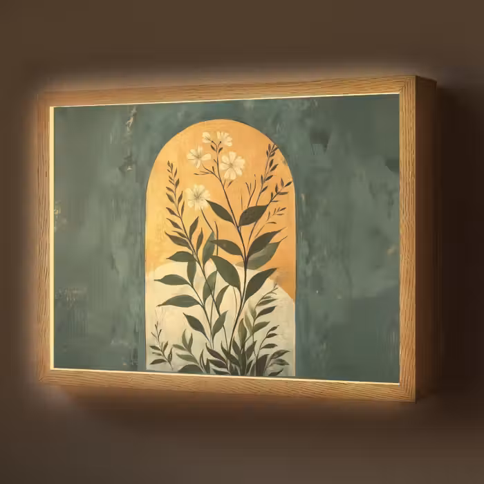 Lightbox - Wandlamp - Plant - Bloemen - Wit