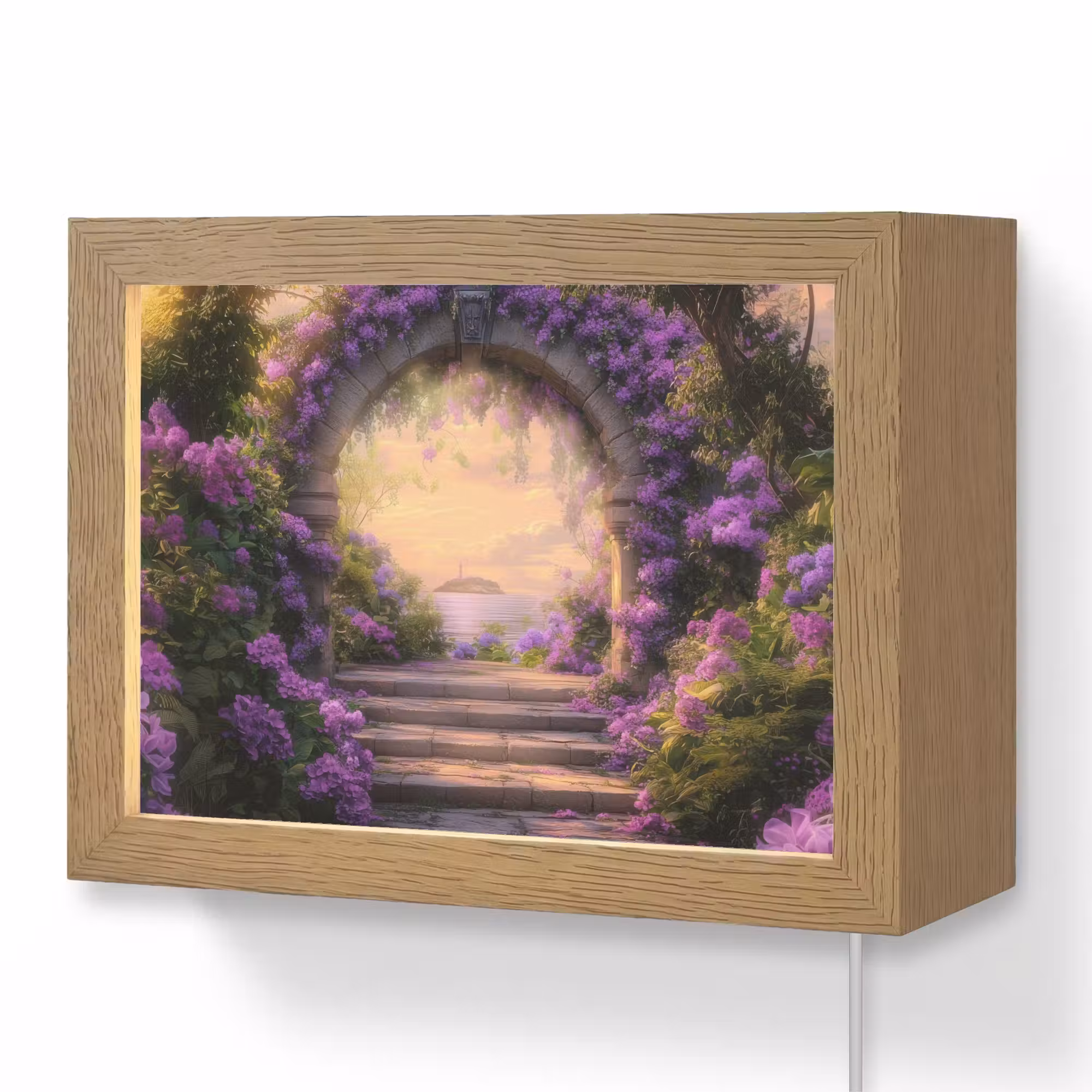 Lightbox - Wandlamp - Poort - Paars - Bloemen