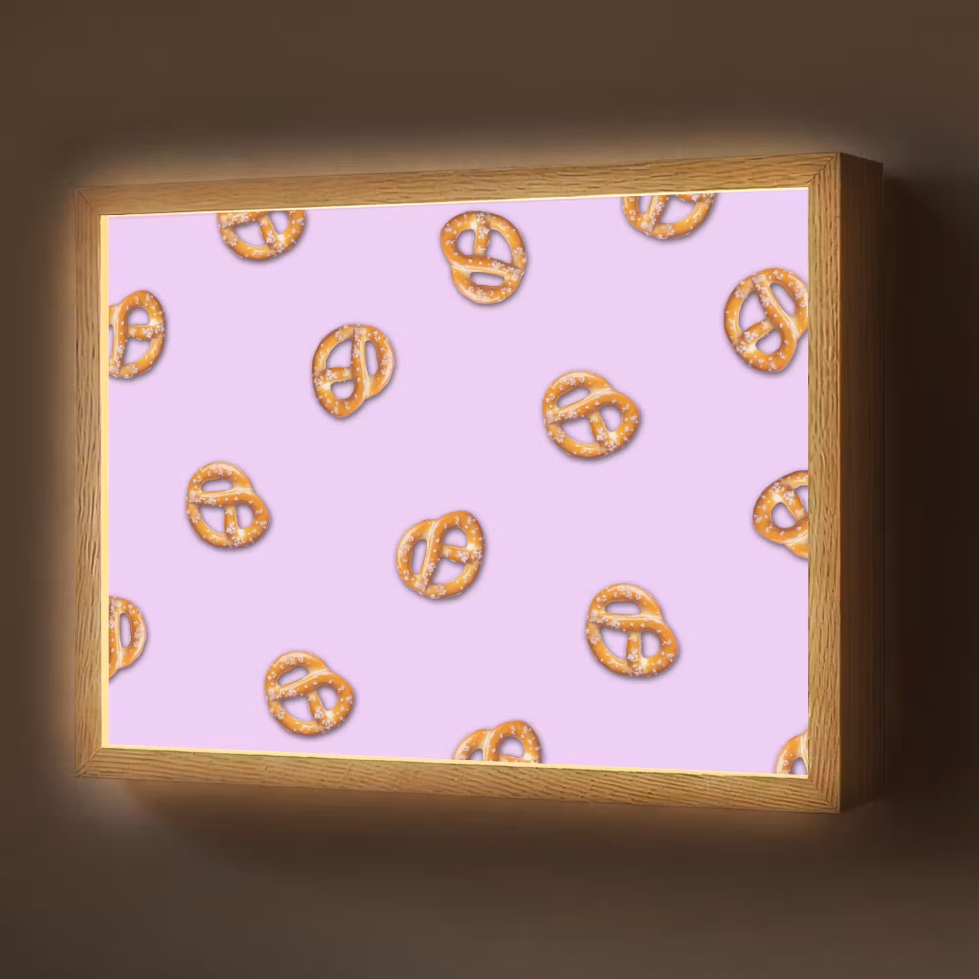 Lightbox - Wandlamp - Pretzels - Eten - Paars