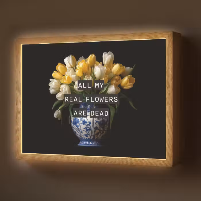 Lightbox - Wandlamp - Quotes - Bloem - Tulp - Geel