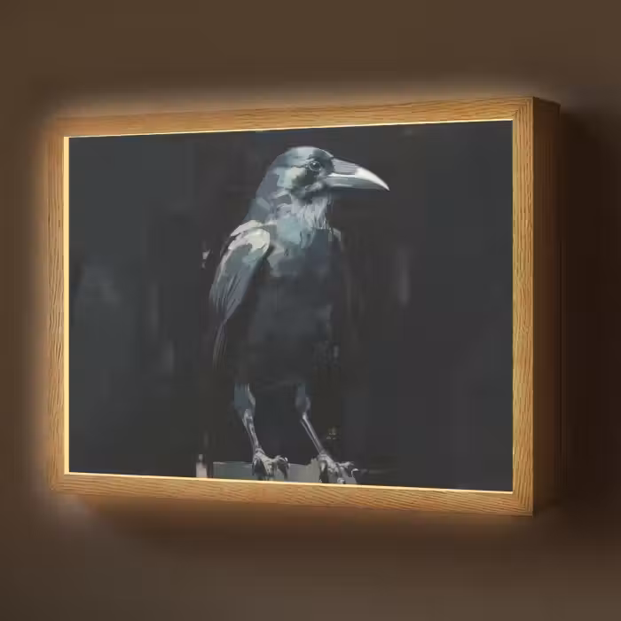 Lightbox - Wandlamp - Raaf - Vogels - Zwart