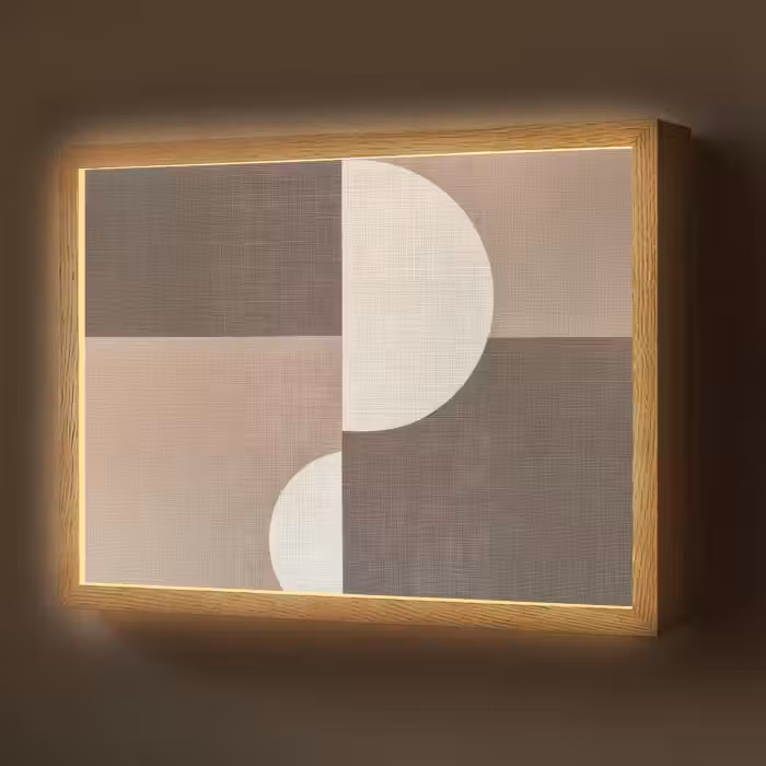 Lightbox - Wandlamp - Raster - Halve cirkels - Contrast