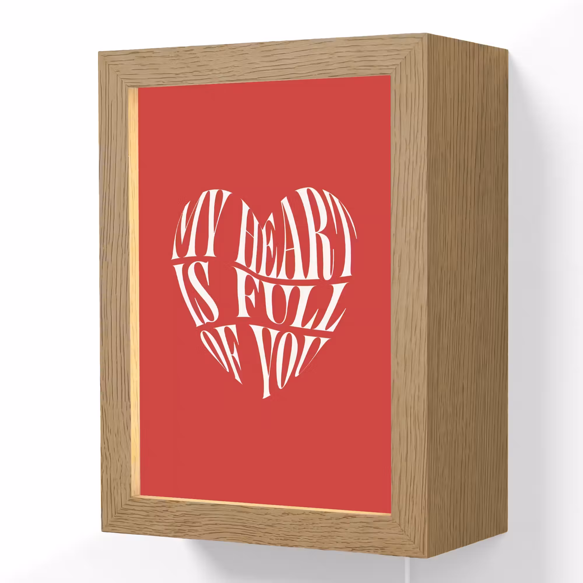 Lightbox - Wandlamp - Rood - Hart- Tekst - Valentijn