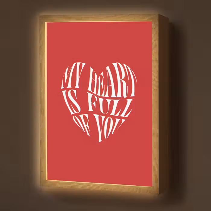 Lightbox - Wandlamp - Rood - Hart- Tekst - Valentijn