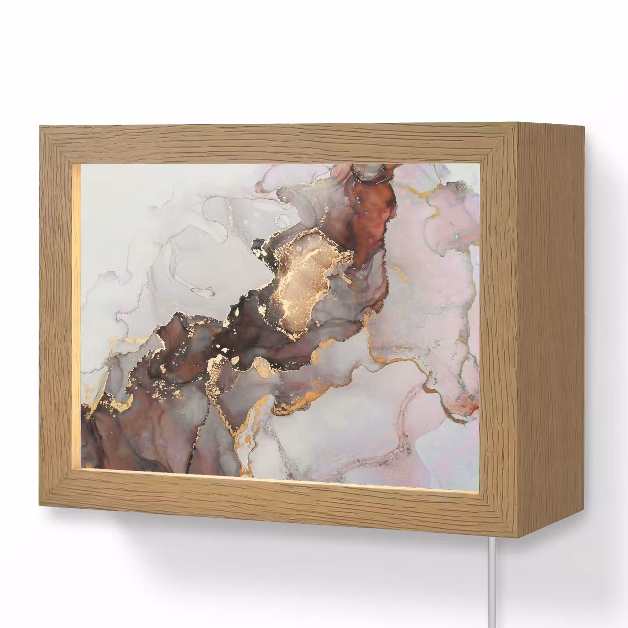 Lightbox - Wandlamp - Rood - Marmer - Goud
