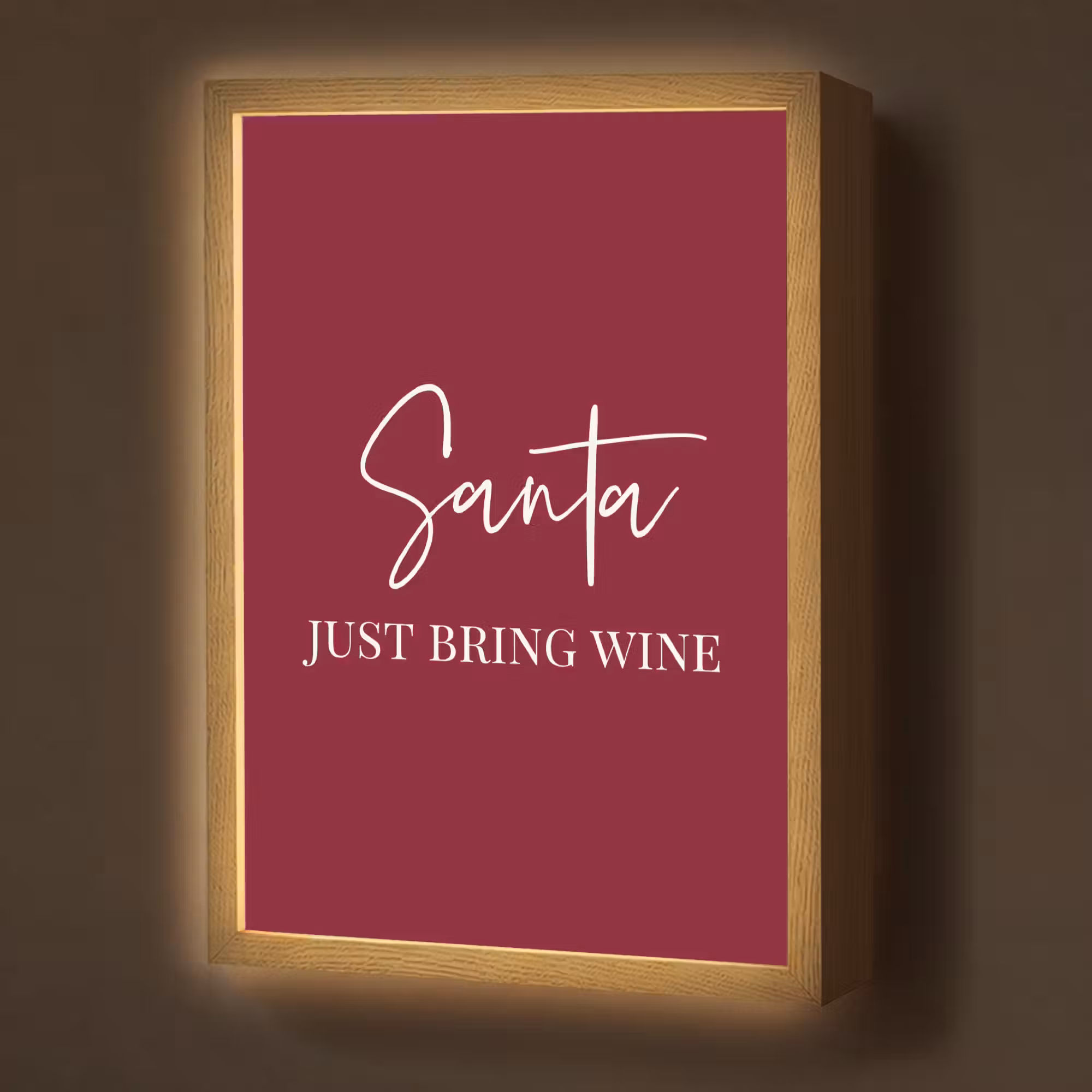 Lightbox - Wandlamp - Santa - Wine - Rood - Kerst - Kerstman