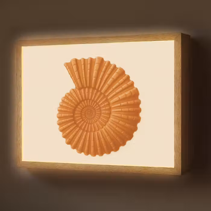 Lightbox - Wandlamp - Schelp - Oranje - Ribbels
