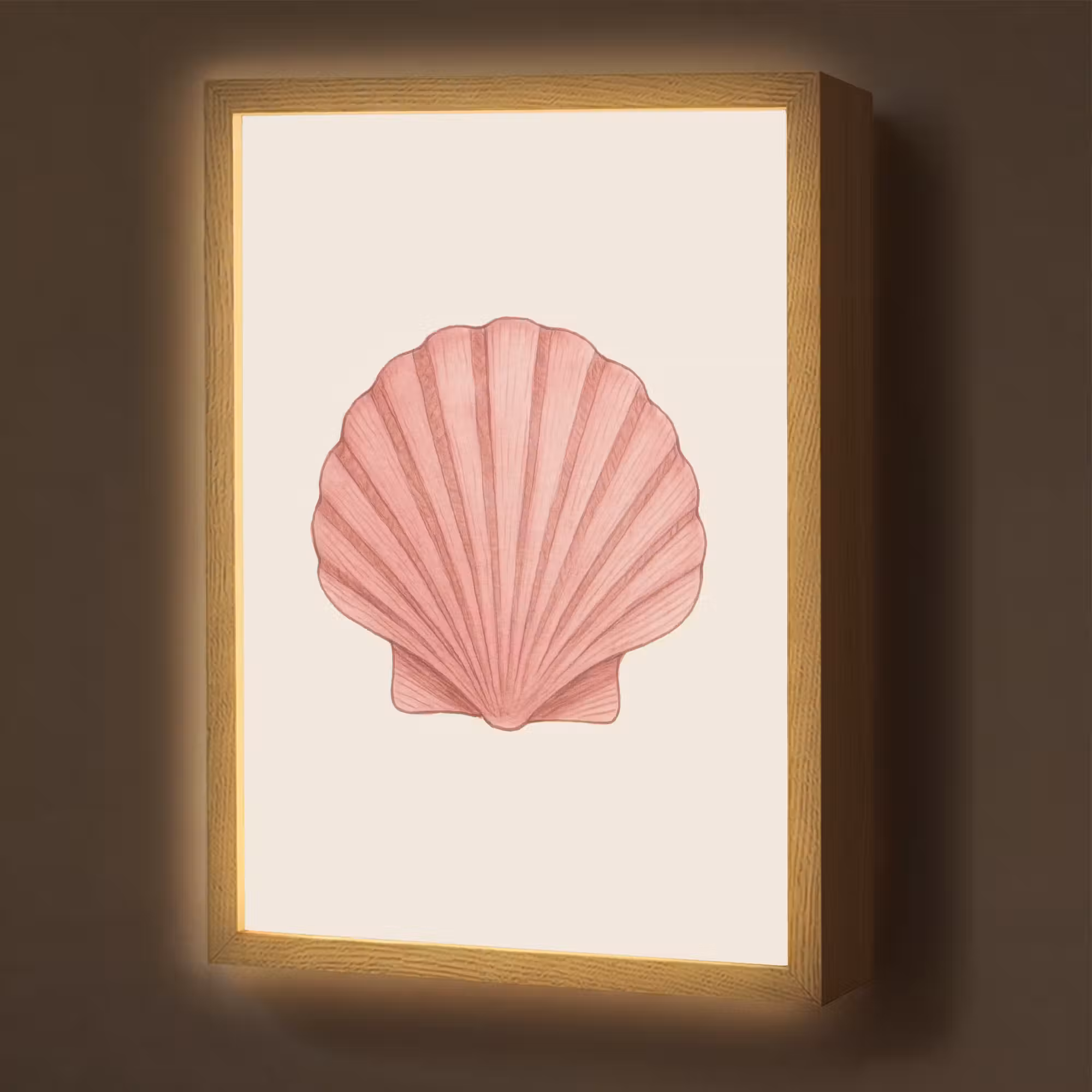Lightbox - Wandlamp - Schelp - Roze - Ribbels