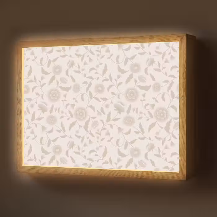 Lightbox - Wandlamp - Sierlijk - Bloemen - Beige