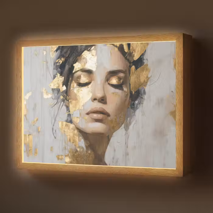 Lightbox - Wandlamp - Sierlijk - Vrouw - Goud - Ogen