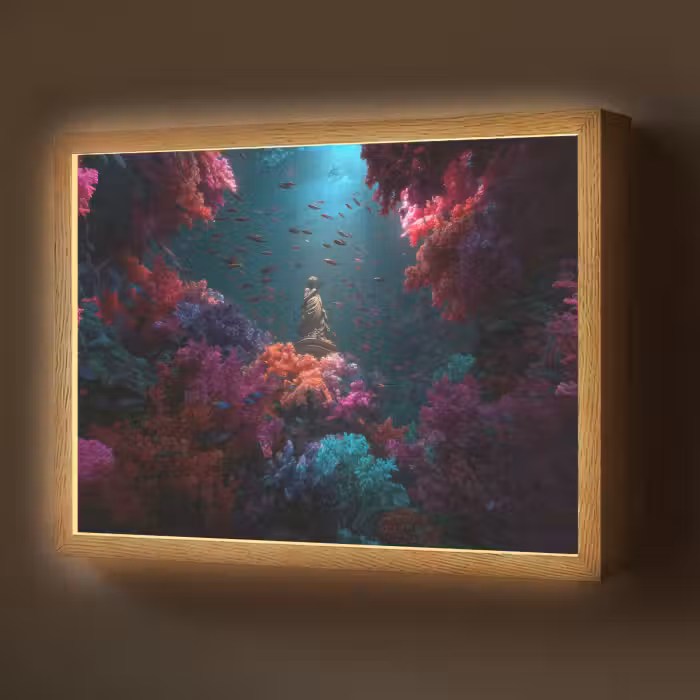 Lightbox - Wandlamp - Standbeeld - Zeebodem - Koraal - Kleurrijk