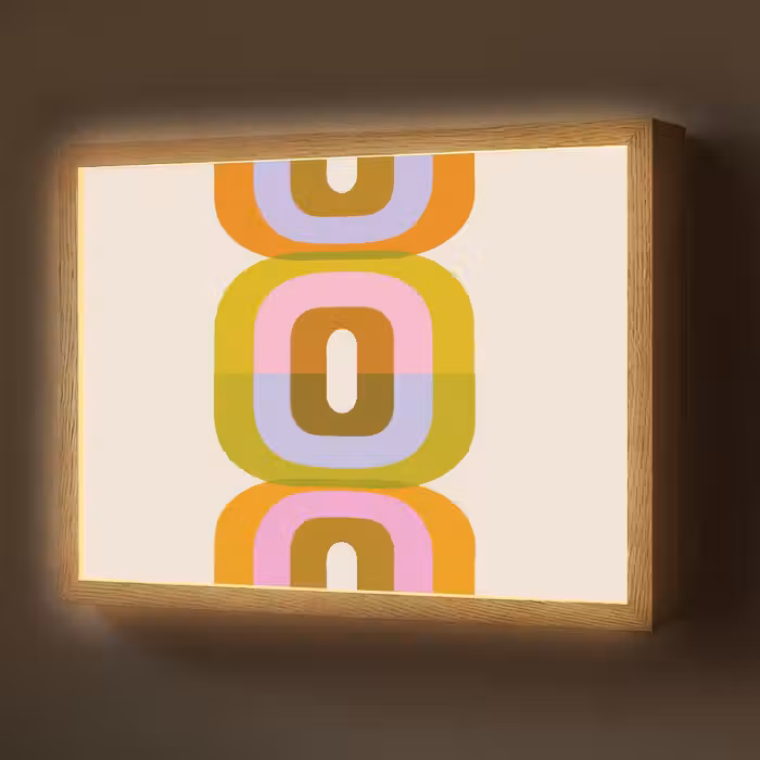 Lightbox - Wandlamp - Stapel - Vormen - Geblokt - Oranje