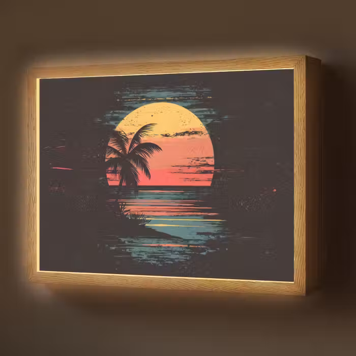 Lightbox - Wandlamp - Strand - Minimalistisch - Zon - Oranje