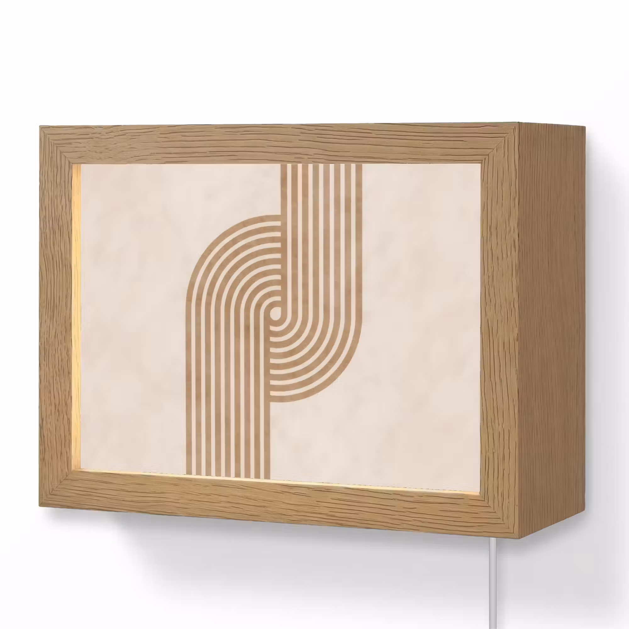Lightbox - Wandlamp - Symmetrische bocht - Koperkleurig