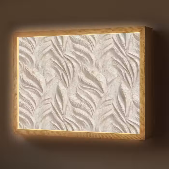 Lightbox - Wandlamp - Textuur - Reliëf - Beige