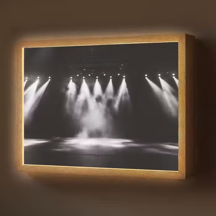 Lightbox - Wandlamp - Theaterzaal - Mist - Spotlights - Zwart