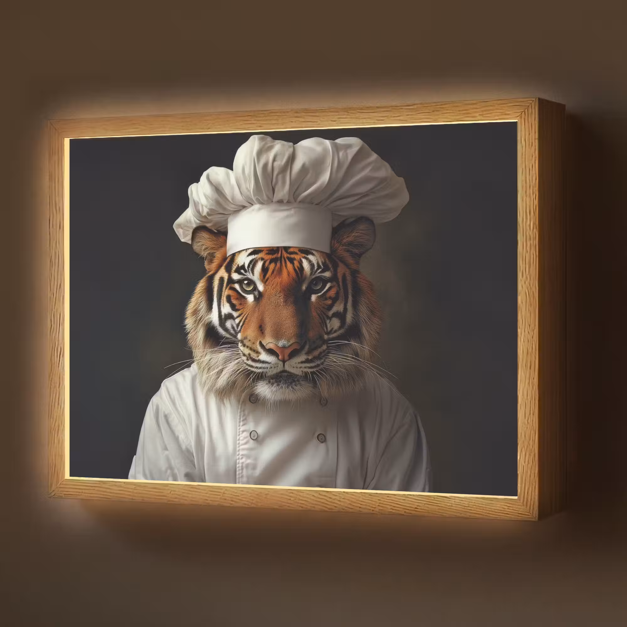 Lightbox - Wandlamp - Tijger - Kokskleding - Bruin