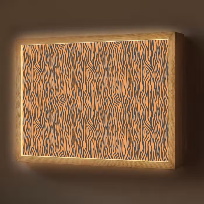 Lightbox - Wandlamp - Tijger - Oranje - Patroon - Strepen