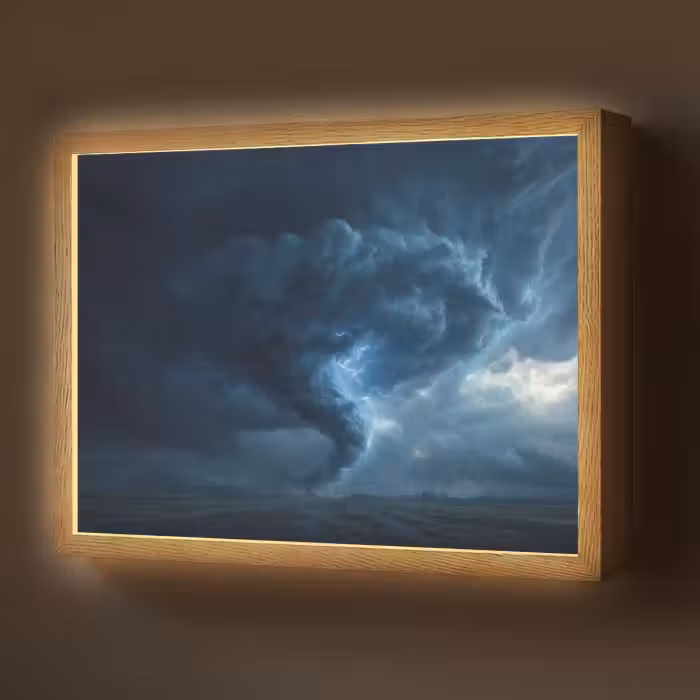 Lightbox - Wandlamp - Tornado - Duister - Wolken