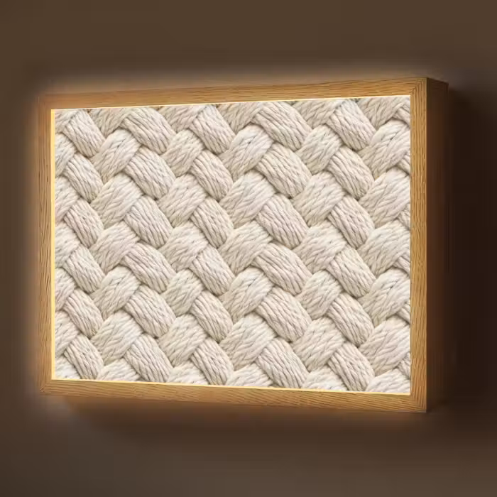 Lightbox - Wandlamp - Touw - Gebreid - Beige