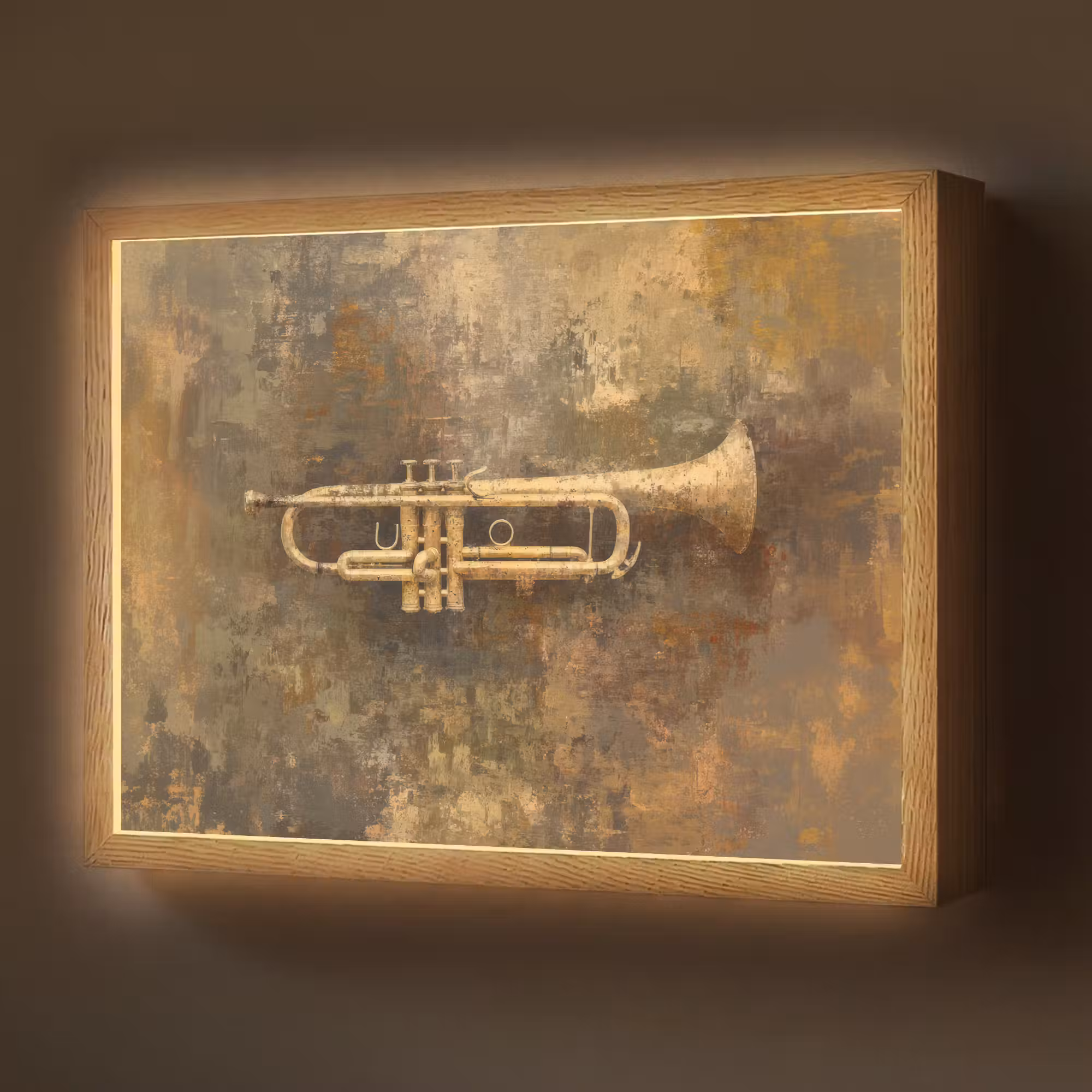 Lightbox - Wandlamp - Trompet - Geel - Muzikaal