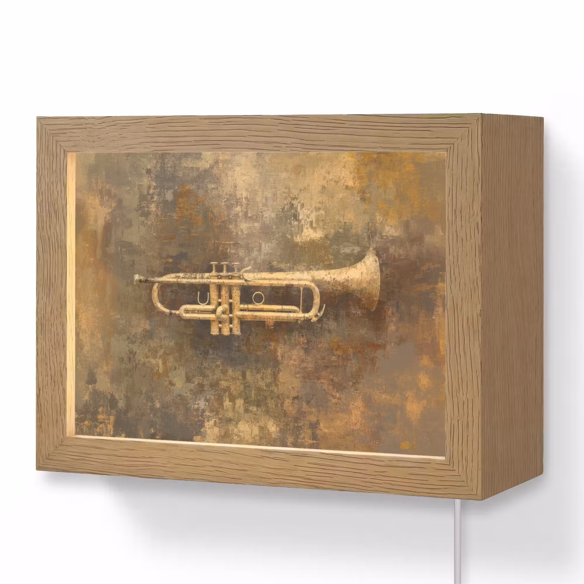 Lightbox - Wandlamp - Trompet - Geel - Muzikaal